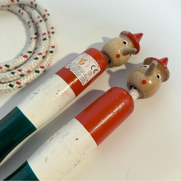 Pinocchio Mastro Geppetto Wooden Skipping Jumping Rope Made in Italy - Picture 4 of 7